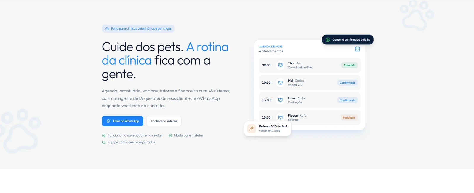 Tela de Vet Umanu